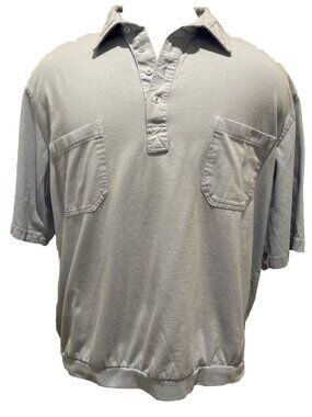 Vintage John Blair Collared 4-Button Polo Short Sleeve Shirt 2XL TL 2 Pockets
